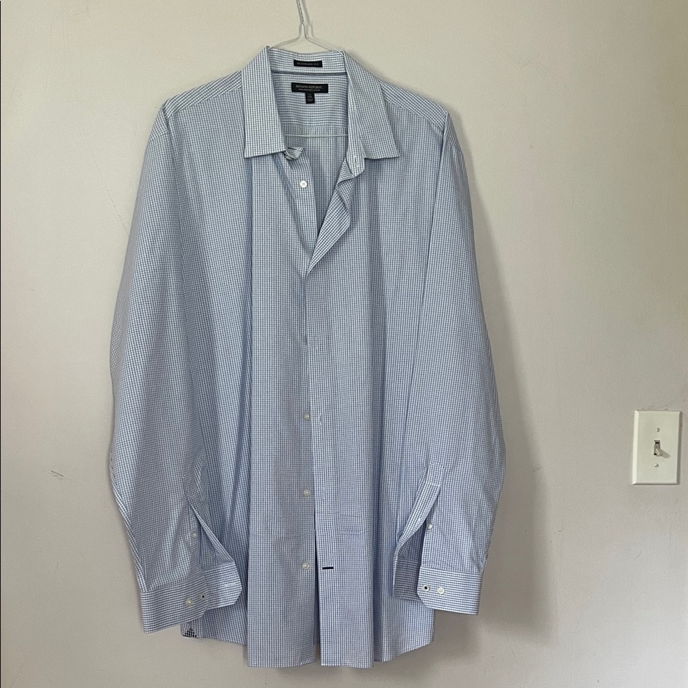 Banana Republic Light Blue Striped Dress Shirt